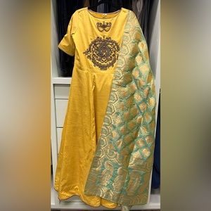 Indian gown with salwar and dupatta